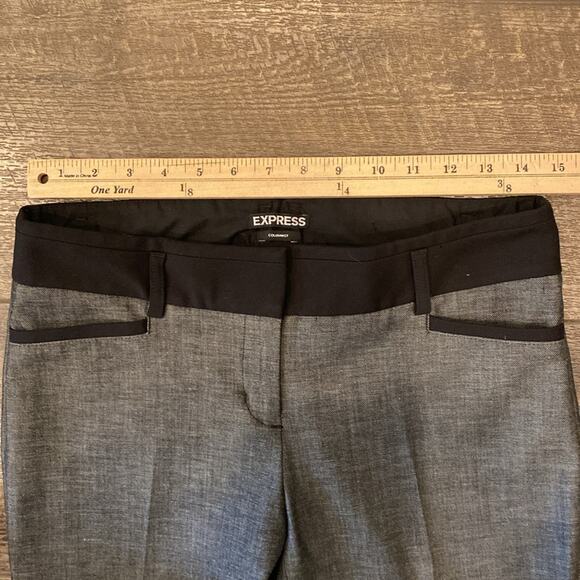 Express Columnist Barely Boot Color Block Trouser Pant Black Gray Size 4 - Picture 6 of 11